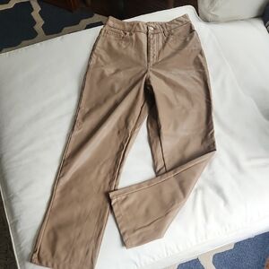 Women's Faux Leather Tan Pants